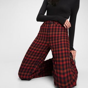 Gap High-Rise Wide Leg Plaid Pants- Size 2